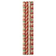 Hallmark Christmas Wrapping Paper Bundle - Kraft Red Trucks, Snowflakes, Stripes, Merry Christmas