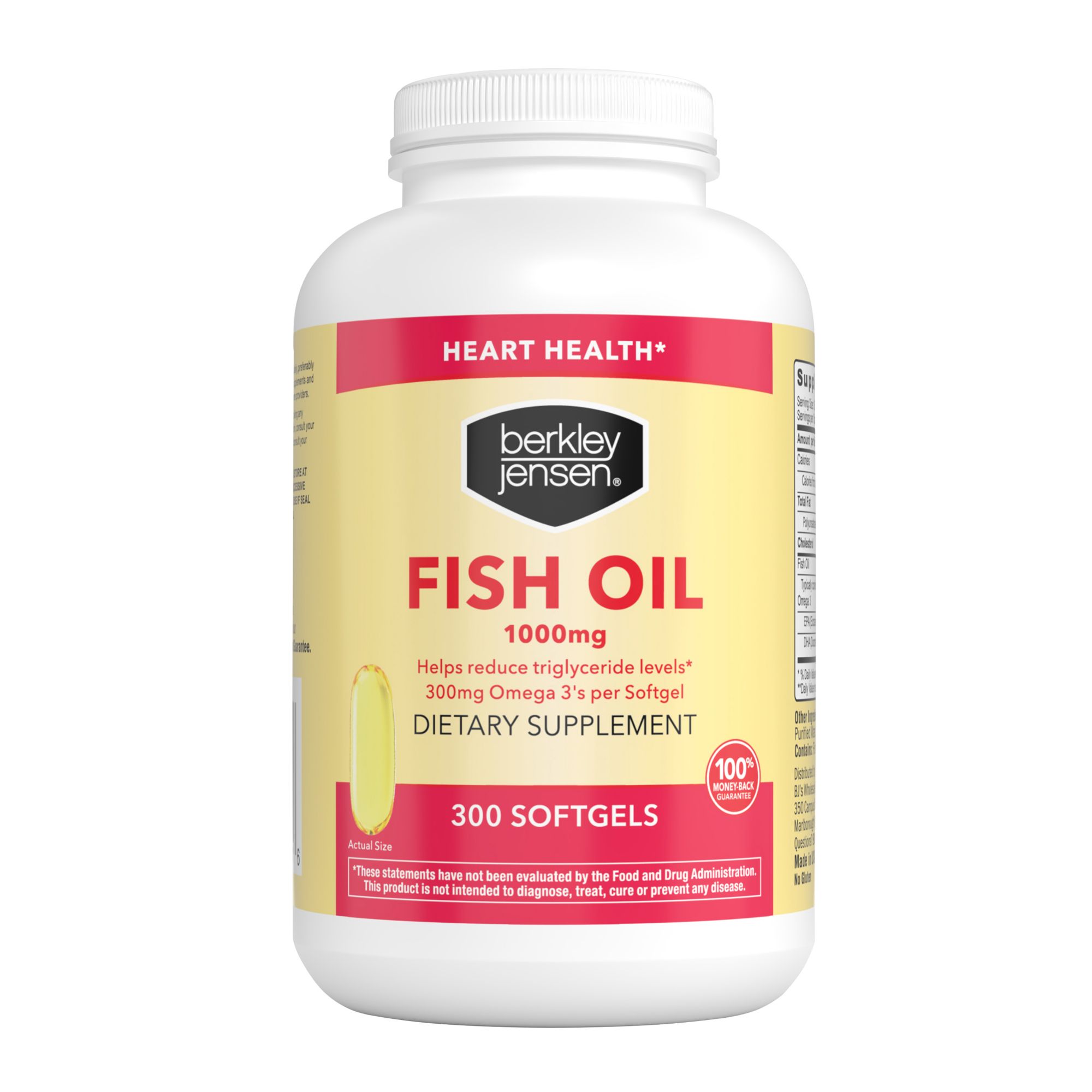 Berkley Jensen 1000mg Fish Oil Softgels, 300 ct.