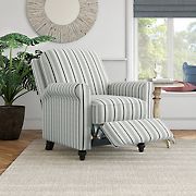 ProLounger Pushback Recliner Chair - Linen Farmhouse Woven Black Stripe