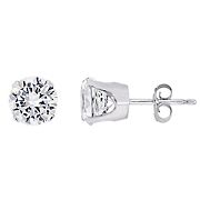 2.6 ct. t.g.w. Created White Sapphire Stud Earrings in 10k White Gold