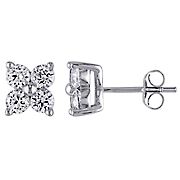 1.8 ct. t.g.w. Created White Sapphire Stud Earrings in 10k White Gold