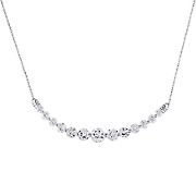 5 ct. t.g.w. Created White Sapphire Graduated Bar Necklace in 10k White Gold