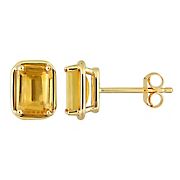 2.25 ct. t.g.w. Citrine Octagon Stud Earrings in 14k Yellow Gold