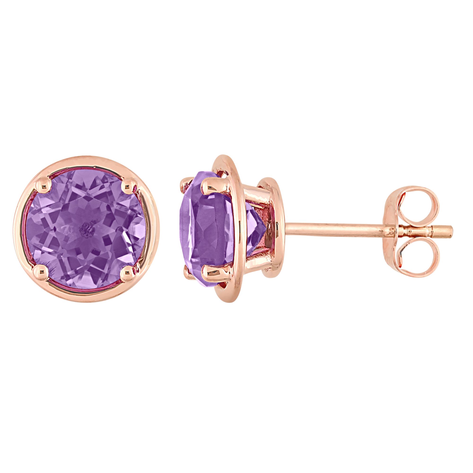 2.62 ct. t.g.w. Amethyst Stud Earrings in 14k Rose Gold