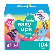 Pampers Easy Ups Training Underwear Girls, Size 6 4T-5T, 104 Ct.