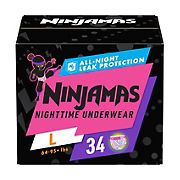 Ninjamas Nighttime Bedwetting Underwear - Girl, Size L, 34 ct.