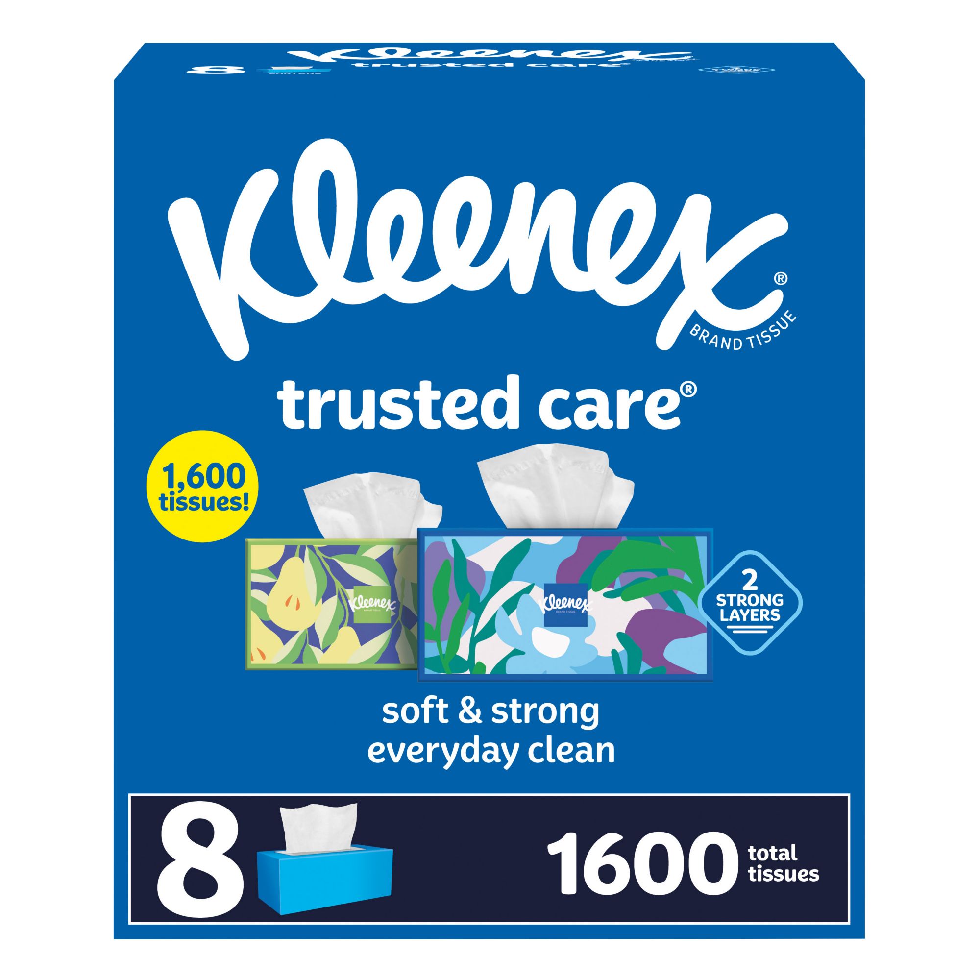 Kleenex Trusted Care 2-Ply Facial Tissues, 8 pk./200 Tissues per Box