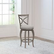 Hillsdale Furniture Ellendale Wood Counter Height Swivel Stool - Aged Gray with Fog Gray Fabric