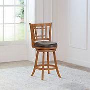 Hillsdale Furniture Fairfox Wood Counter Height Swivel Stool - Oak with Brown Faux Leather