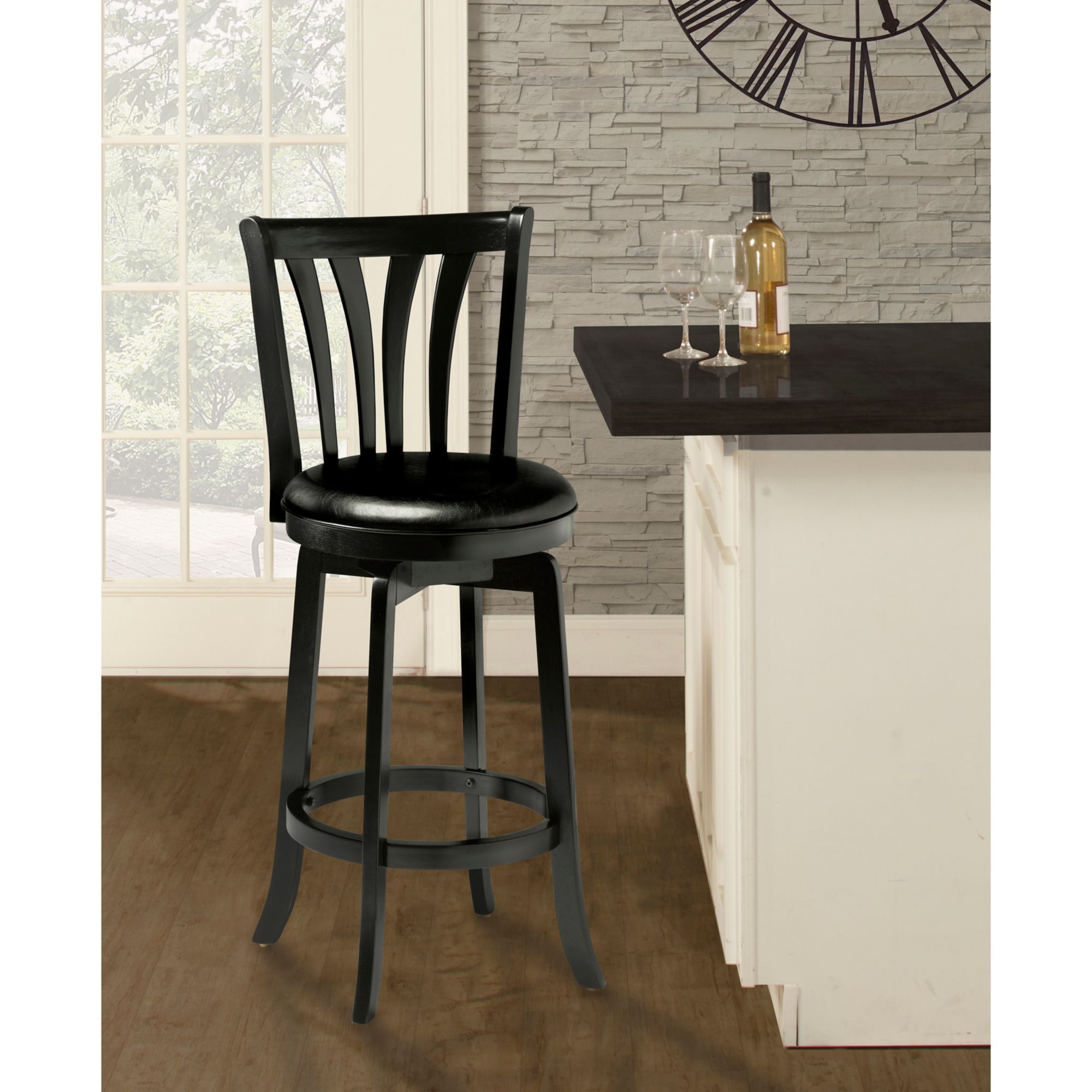 Hillsdale Furniture Savana Wood Counter Height Swivel Stool - Black