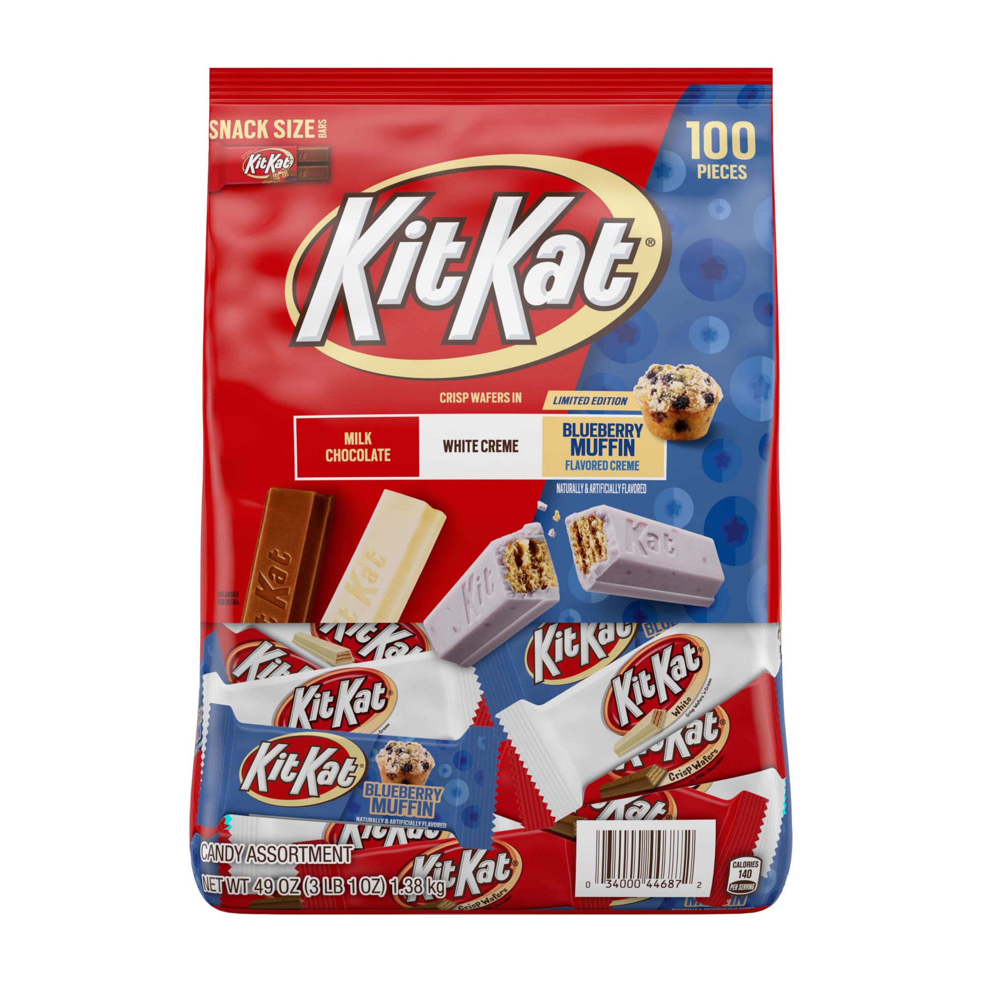 Kit Kat 10 x Mixed Chocolate Bars Milk, Blueberry, White