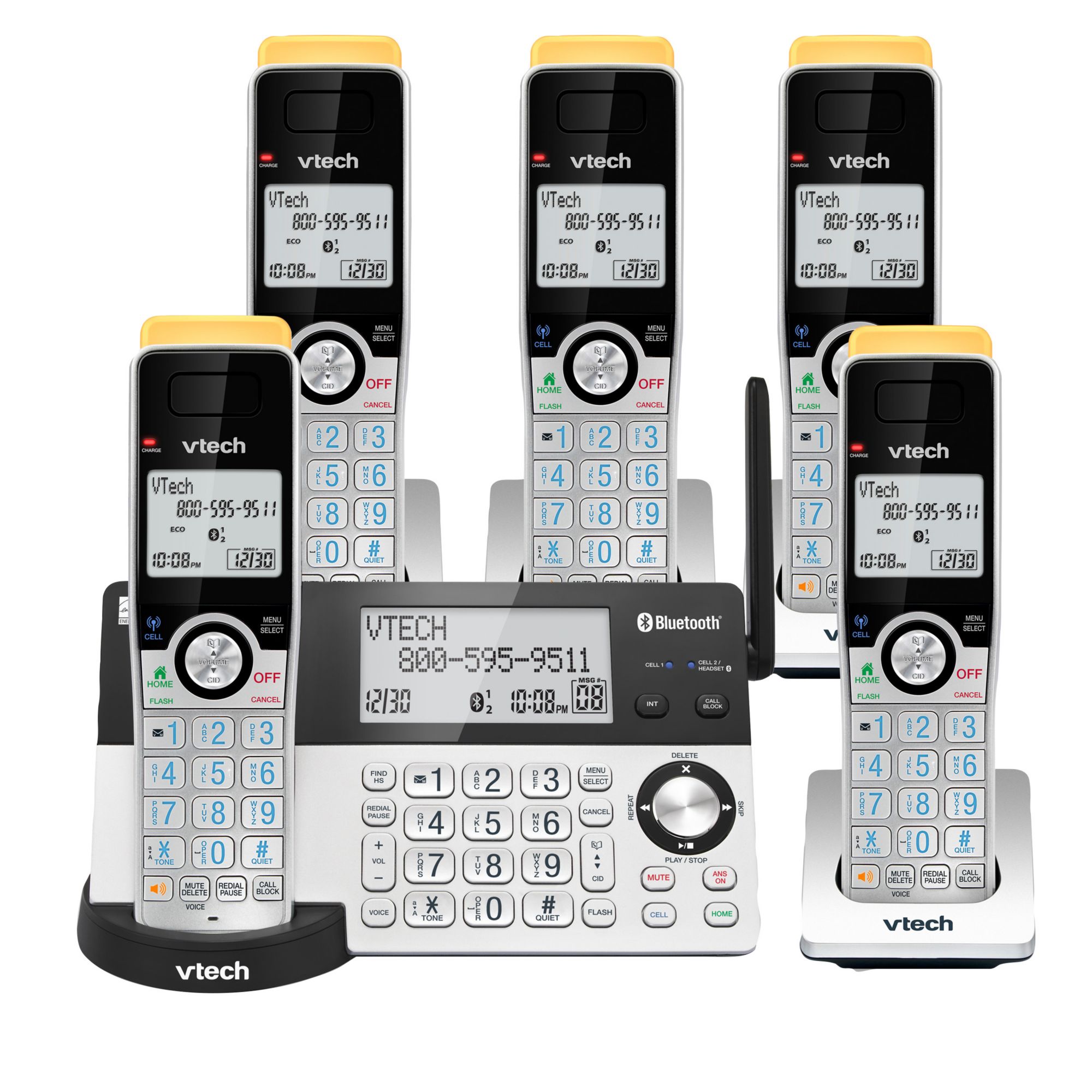 VTech 2-Handset DECT 6.0 Expandable Cordless Phone with Call Block, CS5319-2