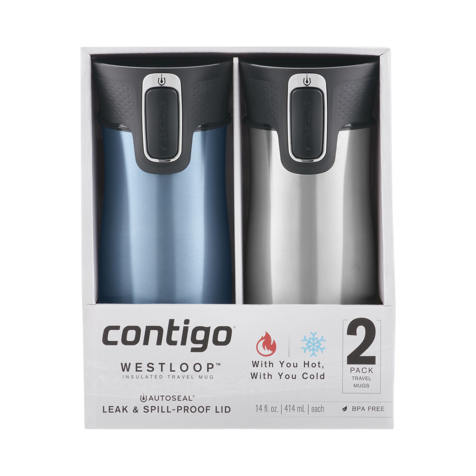 Contigo Astor 14-Oz. Travel Mugs (2-Count) Stainless-Steel/Watermelon 70981  - Best Buy