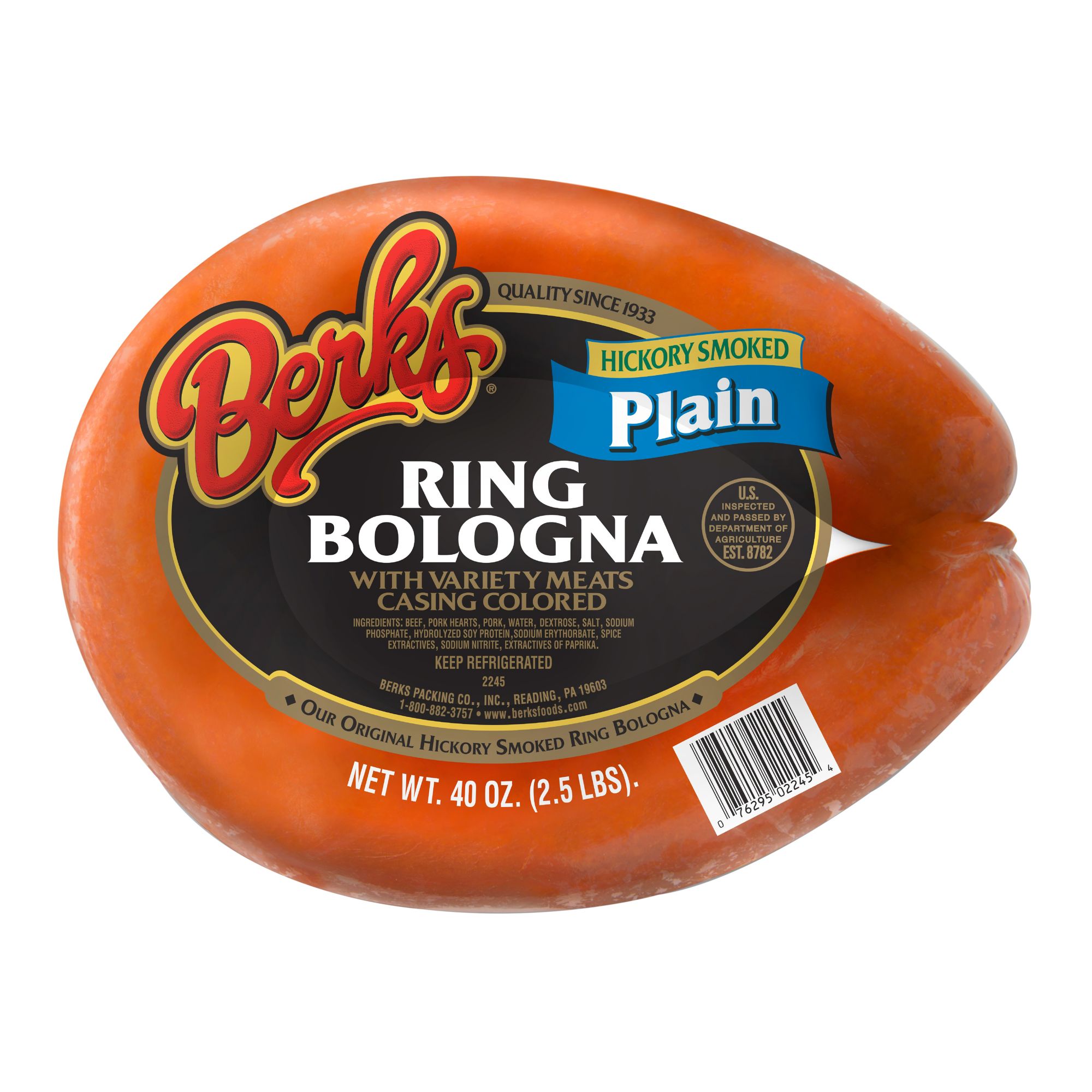 Berks Plain Ring Bologna, 2.5 lbs.