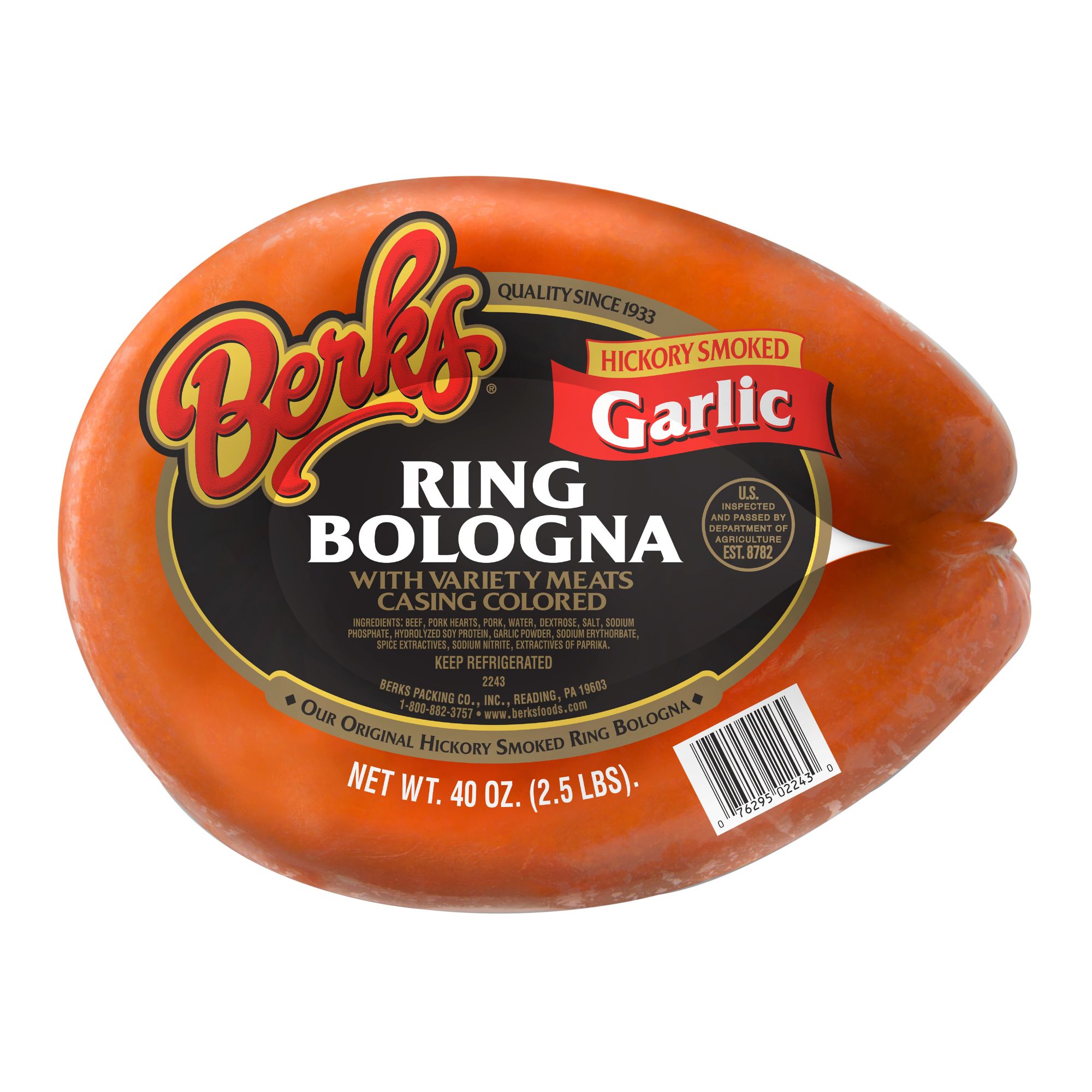 Berks Garlic Ring Bologna, 2.5 lbs.