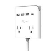 iHome Power Reach C Outlet with 2 AC Outlets, 1 USB-C Port and 3 USB-A Ports - White