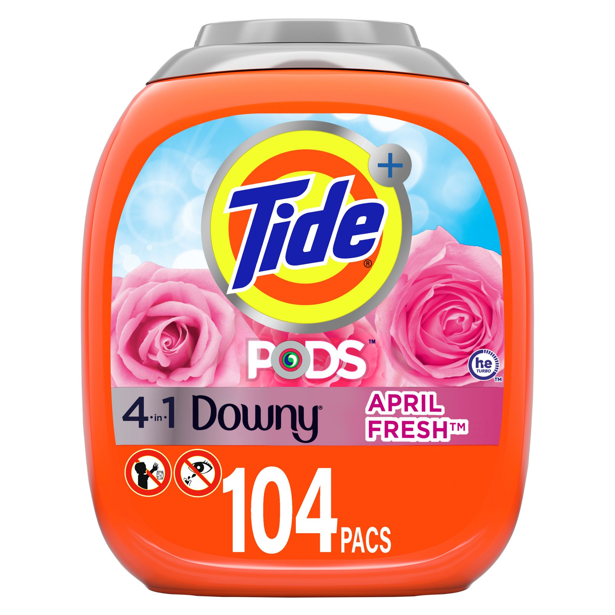 Tide PODS with Downy, Liquid Laundry Detergent Pacs in April Fresh, 104 ct.