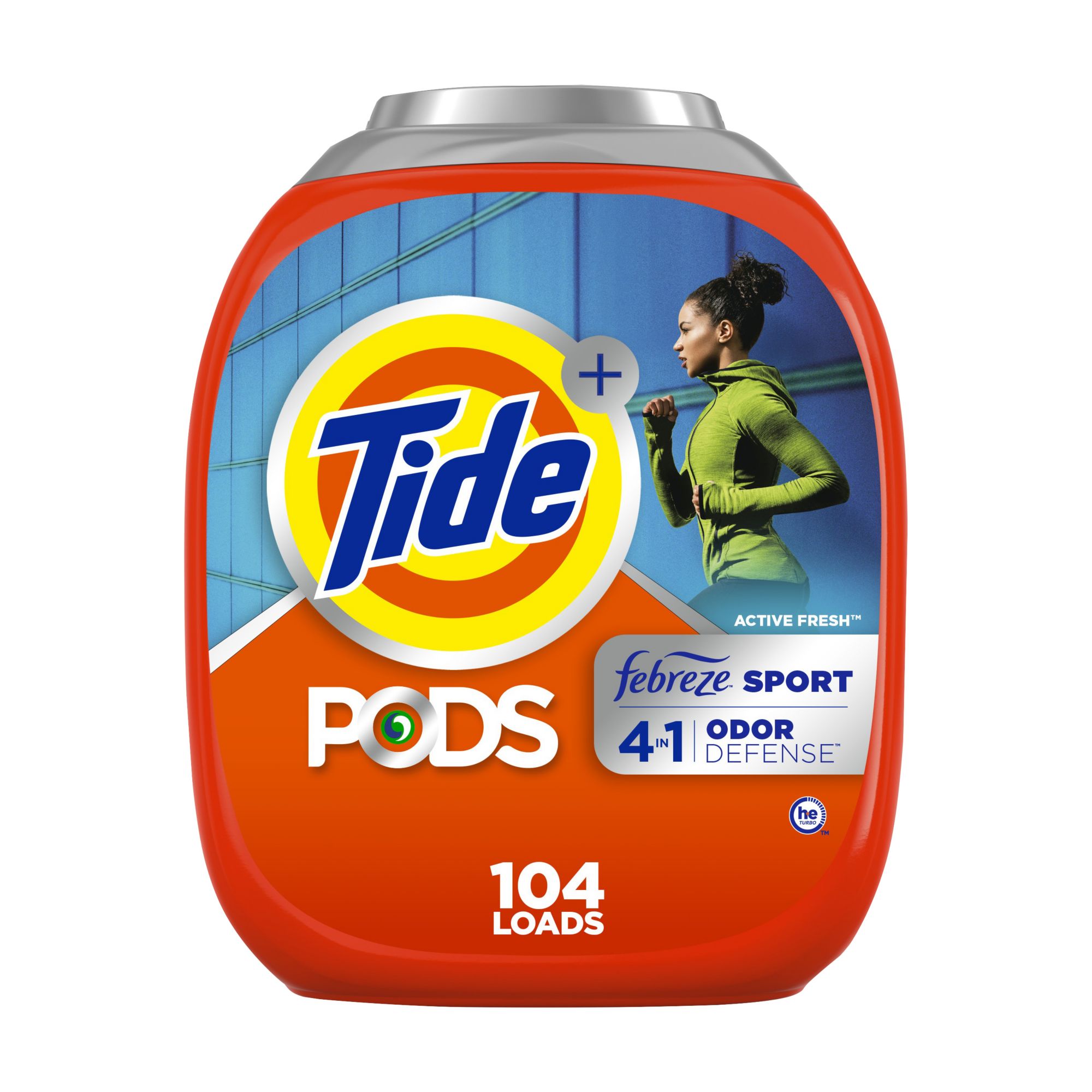 Tide PODS Liquid Laundry Detergent Pacs, 4-n-1 with Febreze, HE Compatible, Sport Odor Defense, 104 ct.