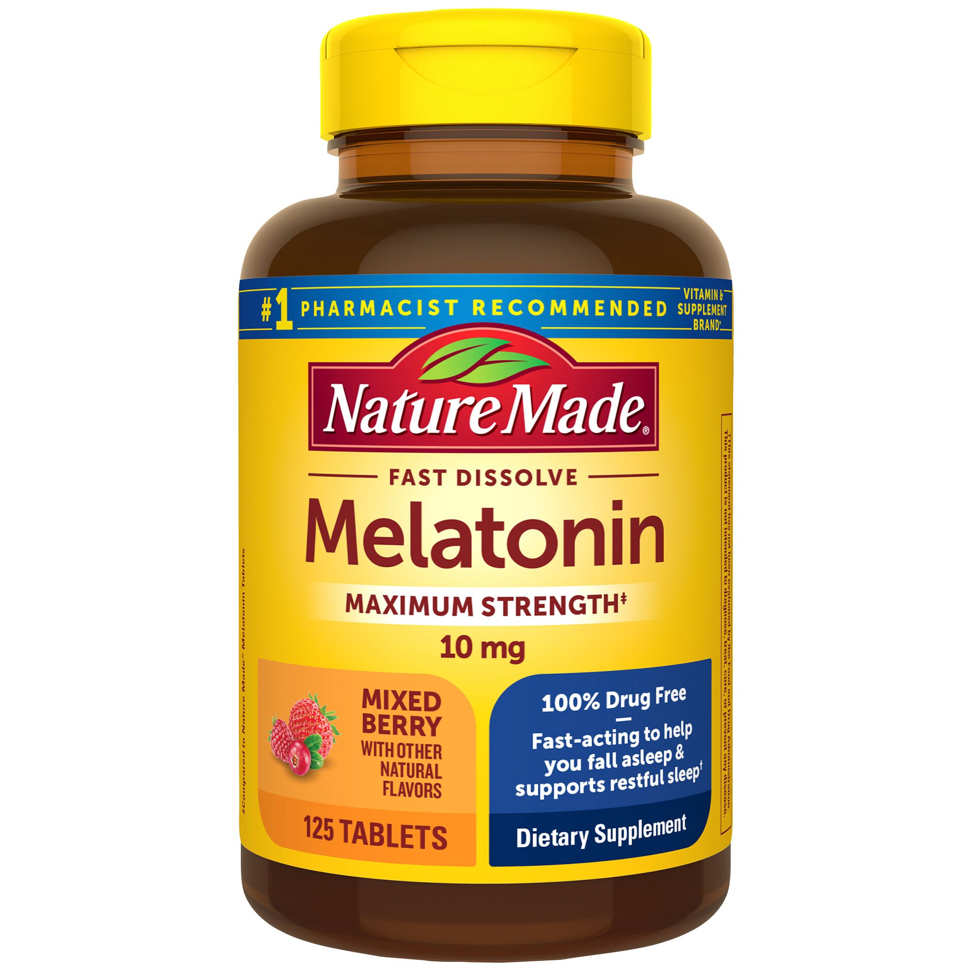 Nature Made Fast Dissolve Melatonin 10mg Tablets, 125 ct.