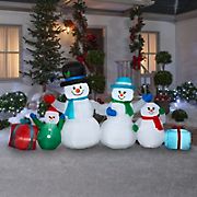 Gemmy 4.5' Airblown Inflatable Snowman Family with Gifts
