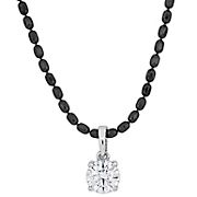 1 ct. DEW Moissanite Black Plated Oval Chain Necklace in Sterling Silver