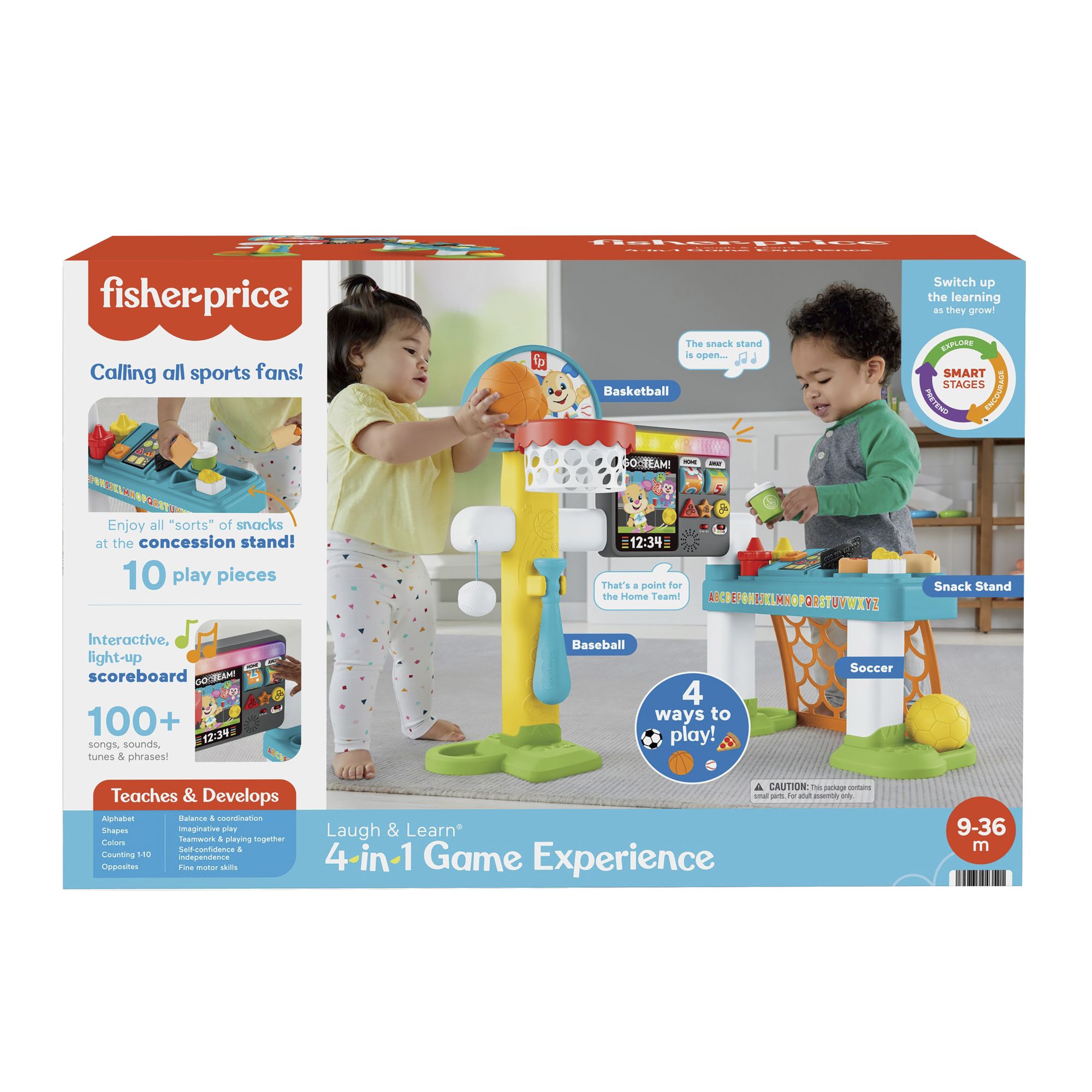 Fisher-Price Laugh & Learn 4-in-1 Game Experience Sports Activity Center &  Toddler Learning Toy