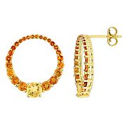 2.8 ct. t.g.w Citrine Graduated Circle Hoop Earrings in 18k Yellow Gold Plated Sterling Silver