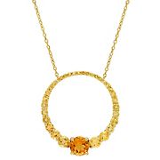 3.25 ct. t.g.w Citrine Graduated Open Circle Necklace in 18k Yellow Gold Plated Sterling Silver