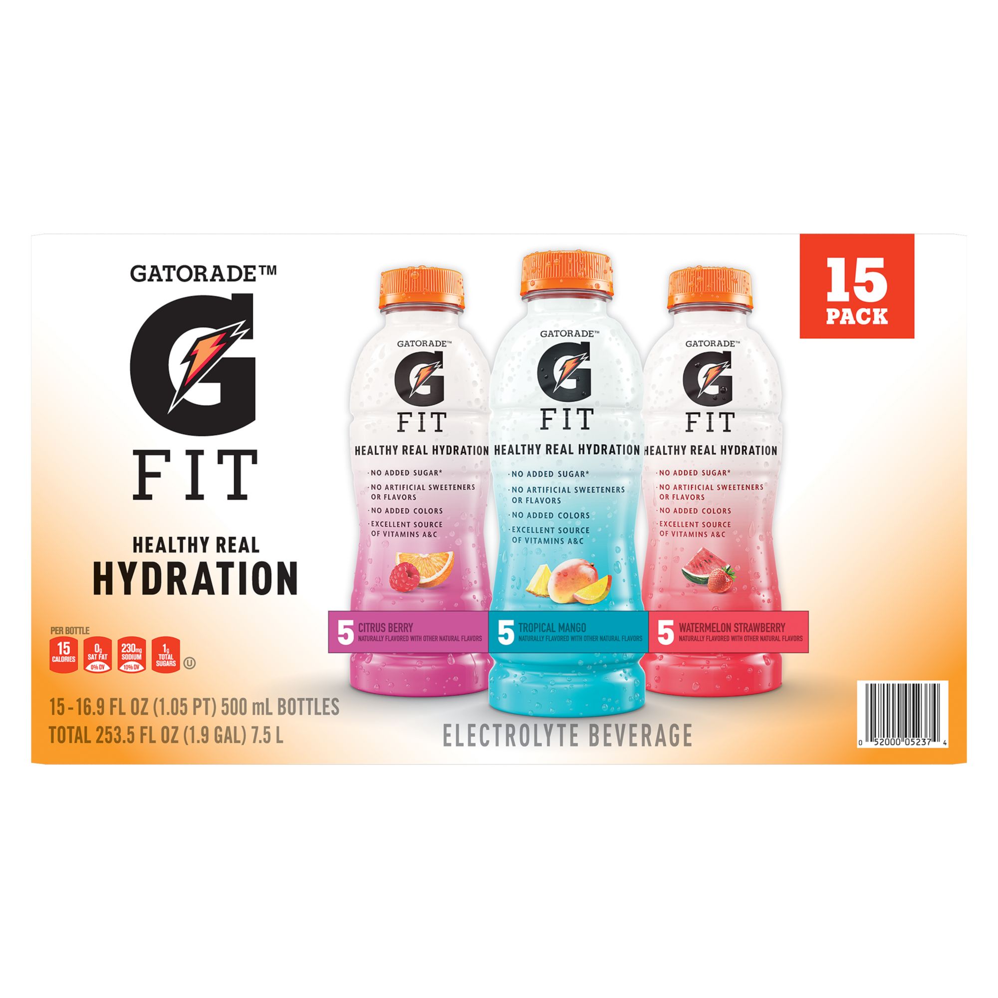Gatorade Fit Electrolyte Beverage 4 Flavor Variety Pack, 15 pk./16.9 fl. oz.