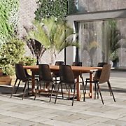 Amazonia 9-Pc. Outdoor Patio Meker Dining Set - Brown Chairs