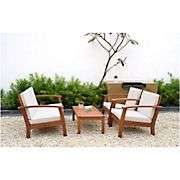 Amazonia 4 pc. Outdoor Patio Misthre Seating Set - Off-White Cushions