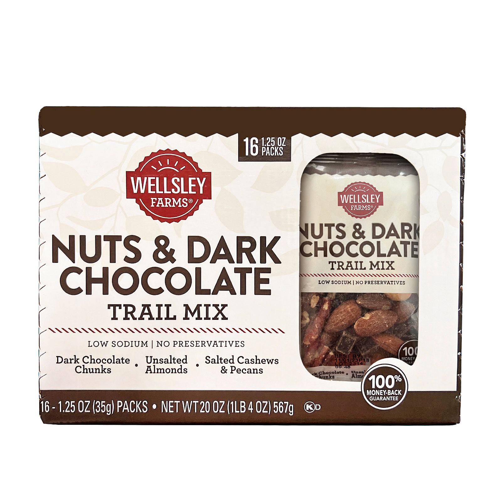 Wellsley Farms Nuts & Dark Chocolate Trail Mix, 16 pk.