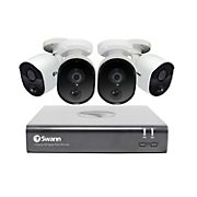Swann 4-Channel 4-Bullet Cameras 1080p Security System with 64GB Micro SD Card DVR