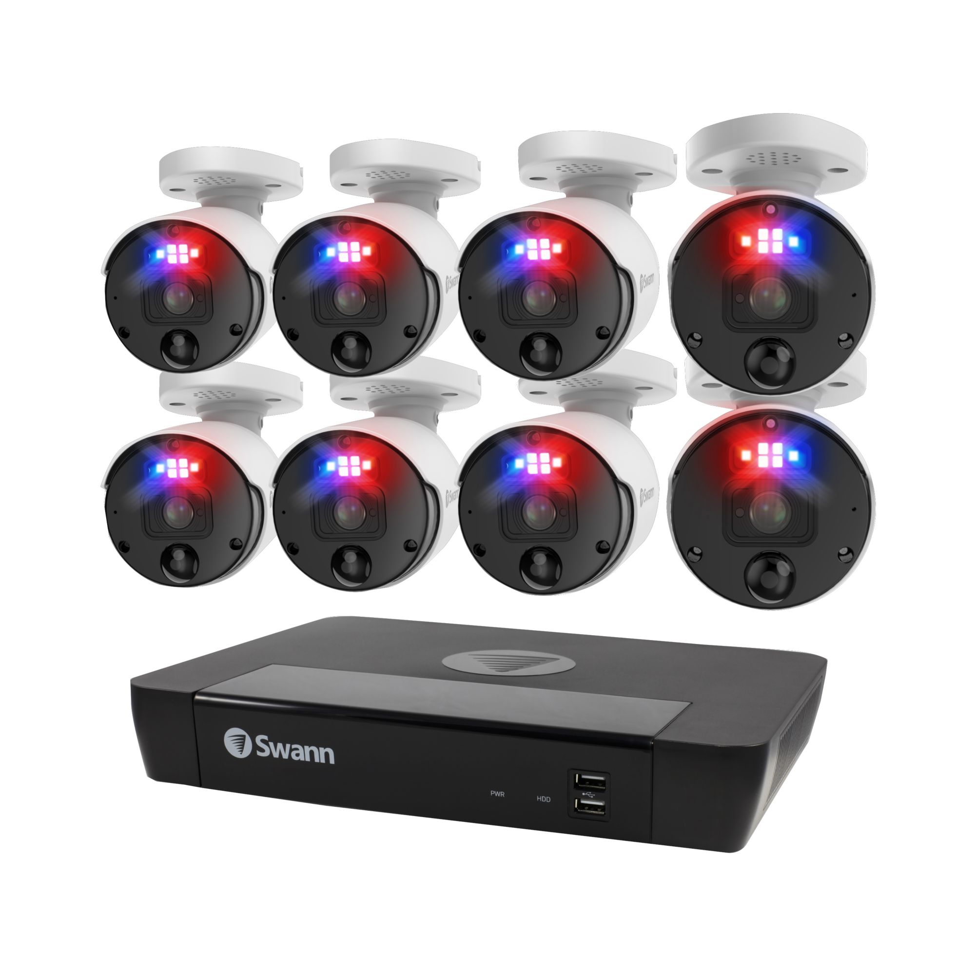 Swann Enforcer 8-Channel 8-Bullet PoE Cameras 4K Security System with 2TB HDD NVR