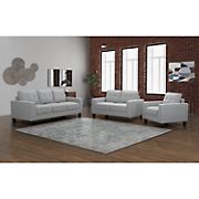 Abbyson Mason 3 Pc. Fabric Sofa Set - Gray