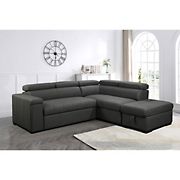 Abbyson Living Macey Fabric Sectional With Pullout Bed - Dark Gray