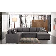 Abbyson Living Justin Fabric Storage Sectional With Pullout Bed - Gray