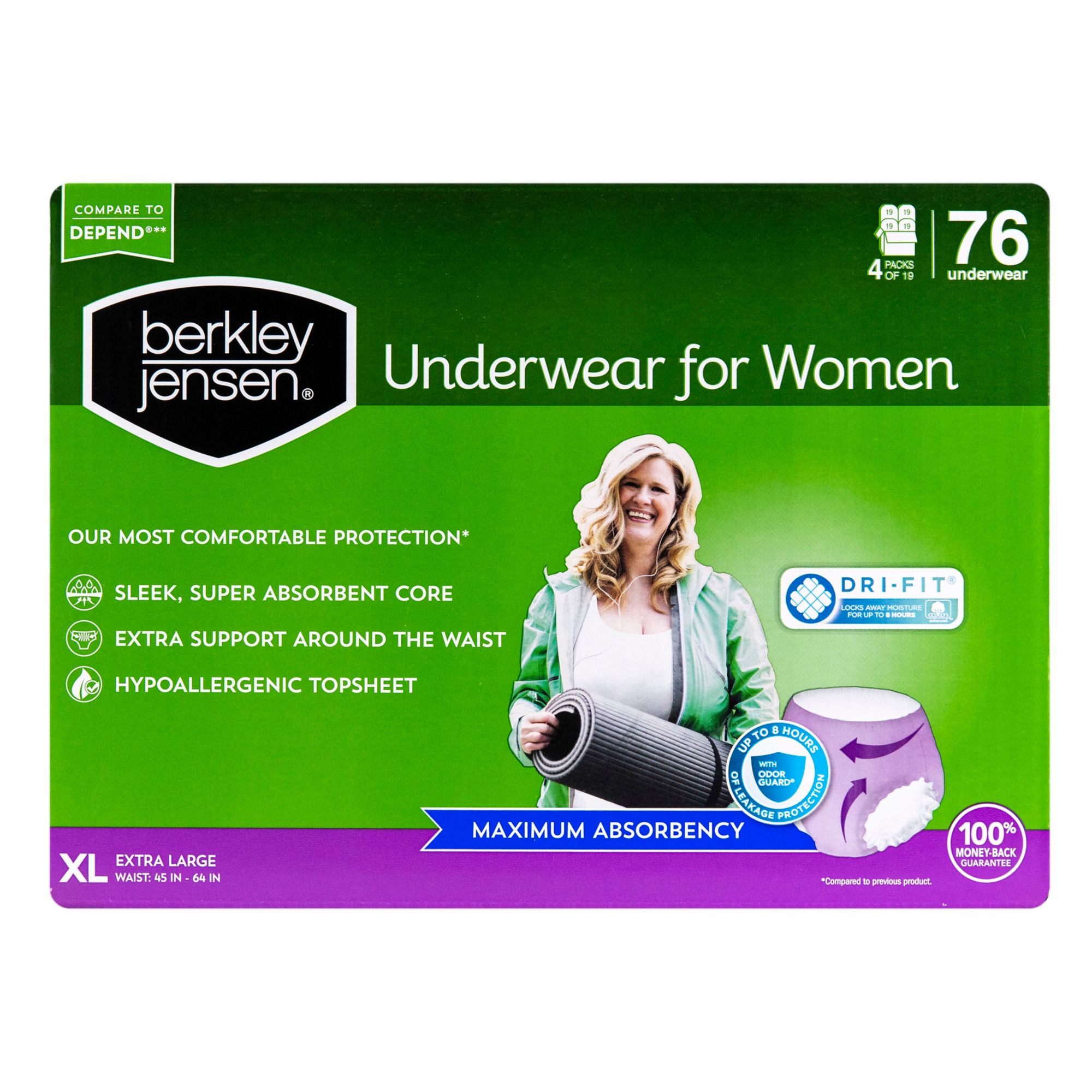 Depend 60ct Medium Blush Depend Night Defense Adult Incontinence