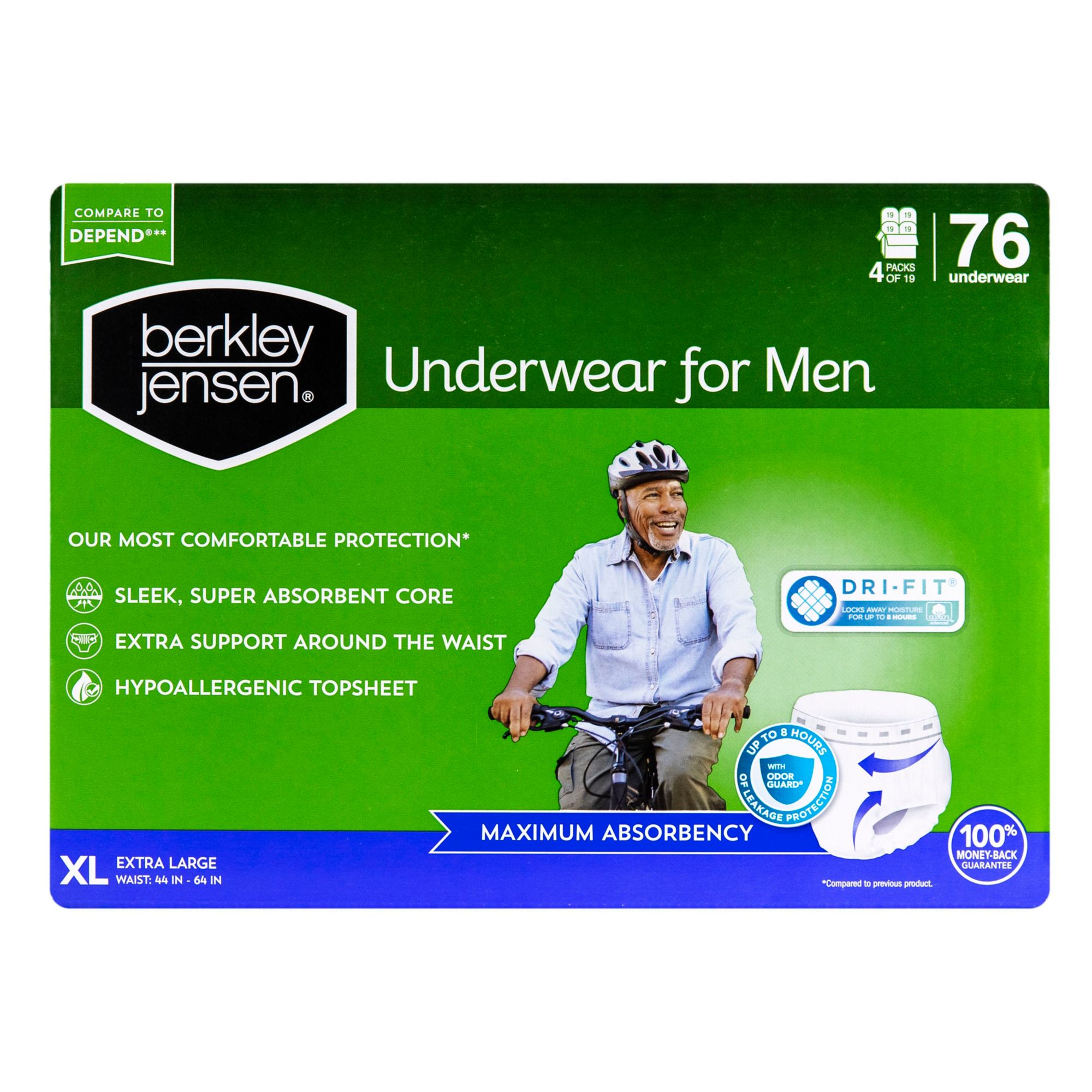 Berkley Jensen Women Incontinence Underwear, XL, 76 ct.