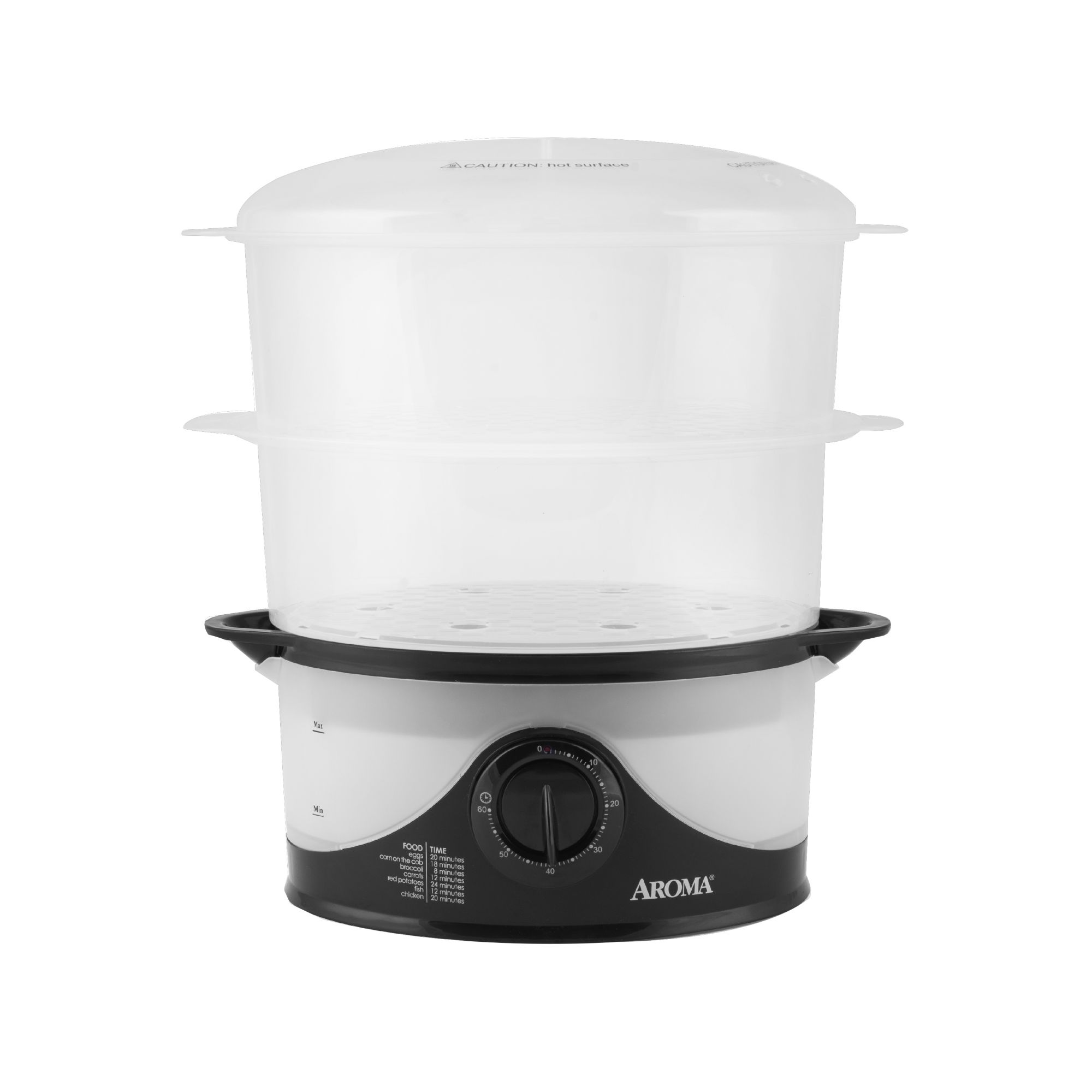 Aroma 6 Qt. 2-Tier Food Steamer - Black