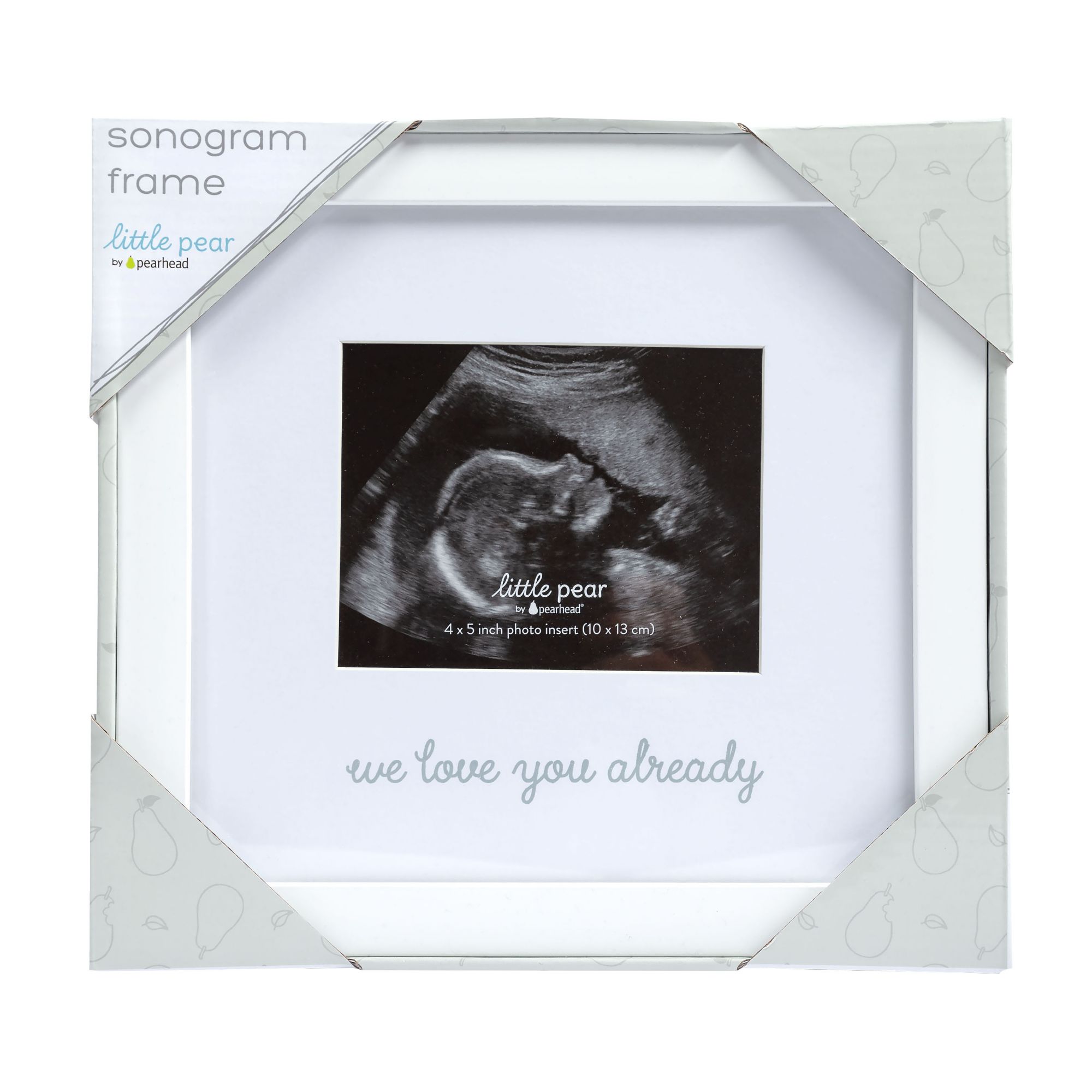 Little Pear We Love You Already Sonogram Photo Frame, White