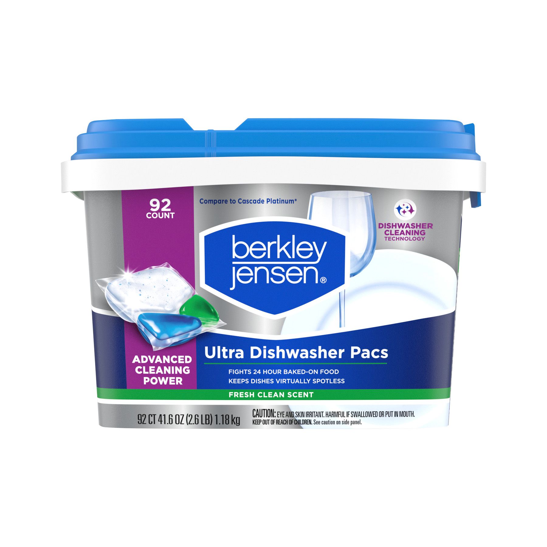 Berkley Jensen Ultra 4-in-1 Dishwasher Detergent Pacs, 92 ct. - Fresh Clean Scent