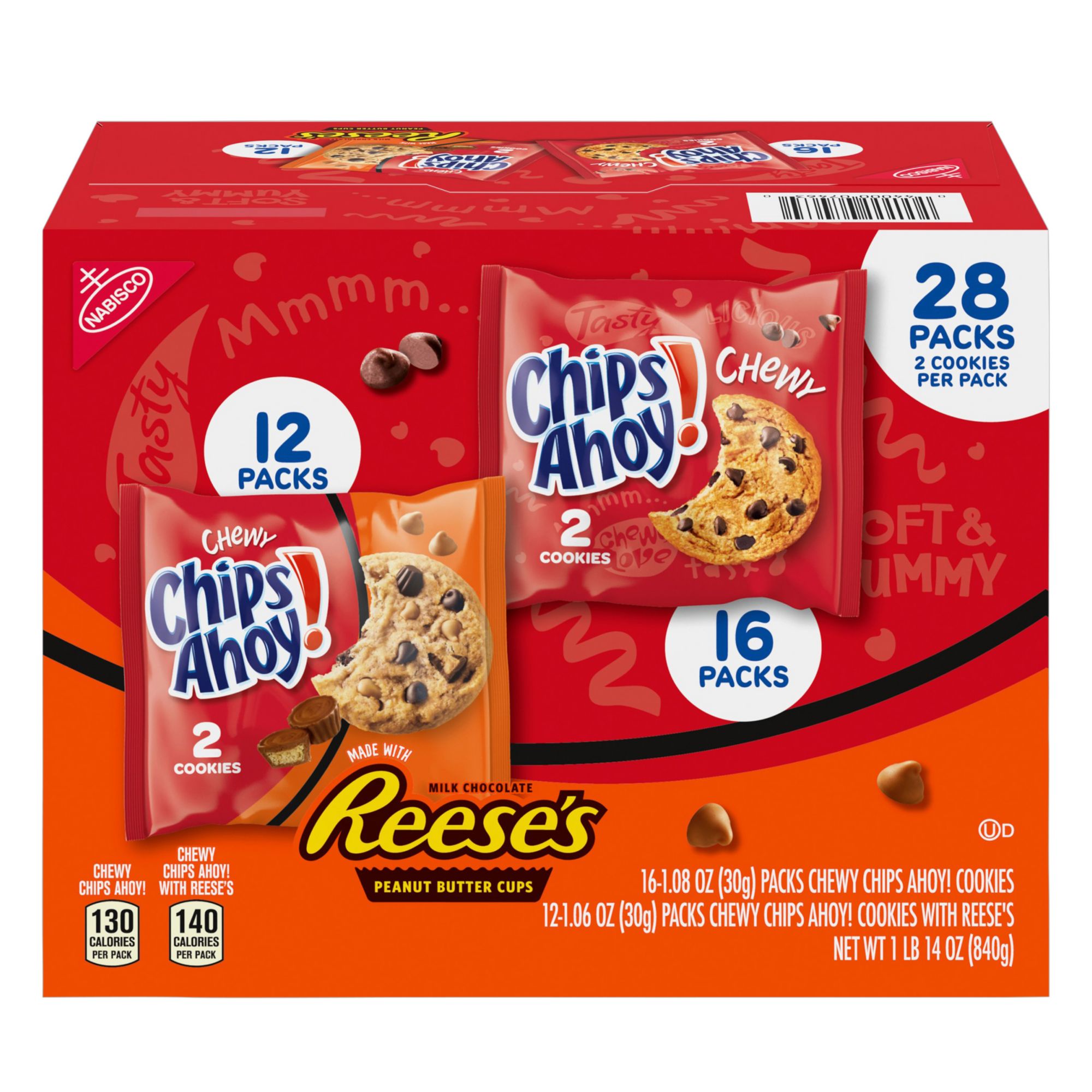 Chips Ahoy Chewy & Reese's Chocolate Chip Cookies Variety Pack, 28 pk.