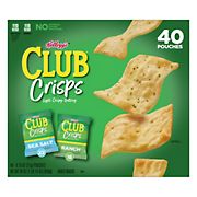 Kellogg's Club Cracker Crisps, with Baked Snack Crackers, and Party Snacks in Variety Pack, 30 oz. Case (40 Bags)