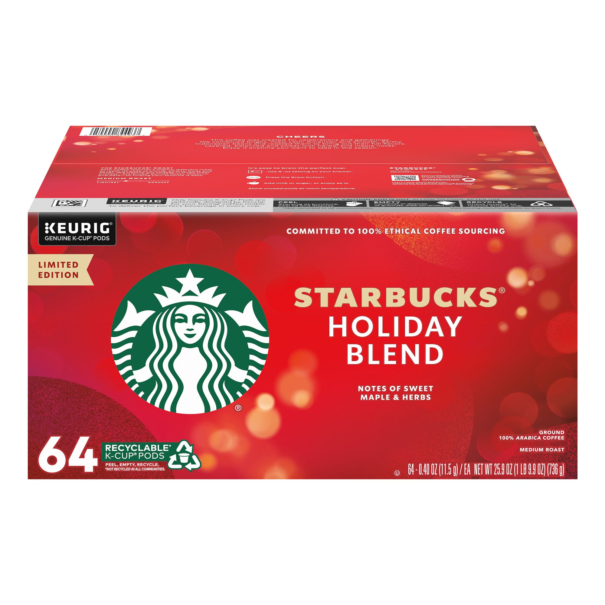 Starbucks Holiday Blend K-Cups, 64 ct.