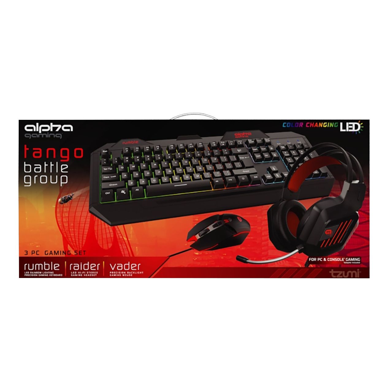 Tzumi Tango Battle Group Gaming Set Wired Gaming Keyboard, Mouse, and  Headset (3-Piece) 7290HD - The Home Depot