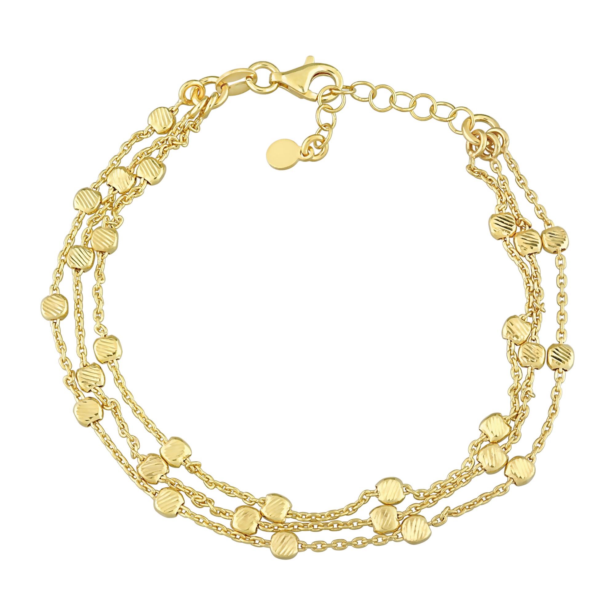 Multi-Strand Chain Bracelet in 18k Gold Plated Silver | BJ's