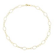 Fancy Oval Link Chain Necklace in 18k Gold Plated Silver