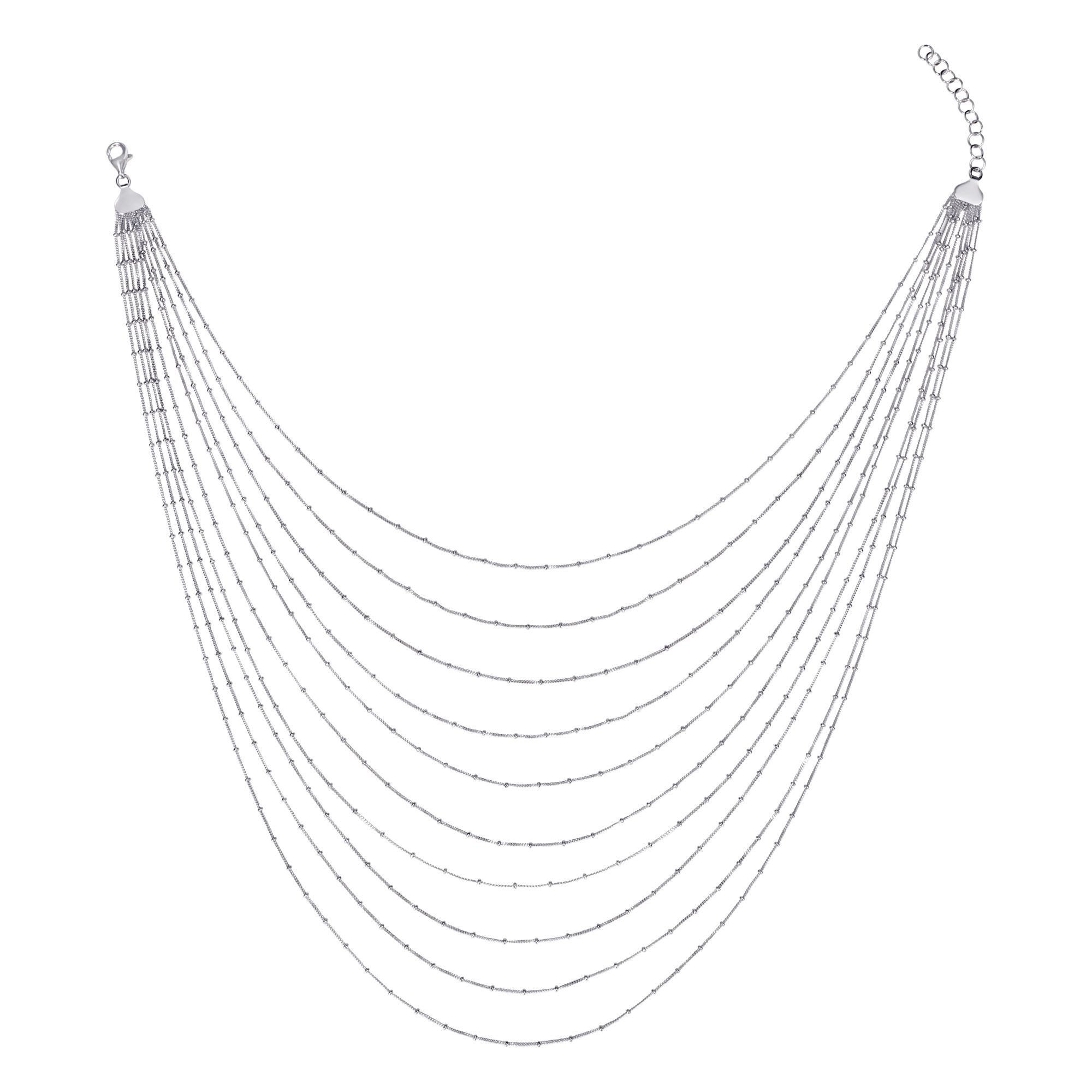 Multi-Strand Chain Necklace in Sterling Silver