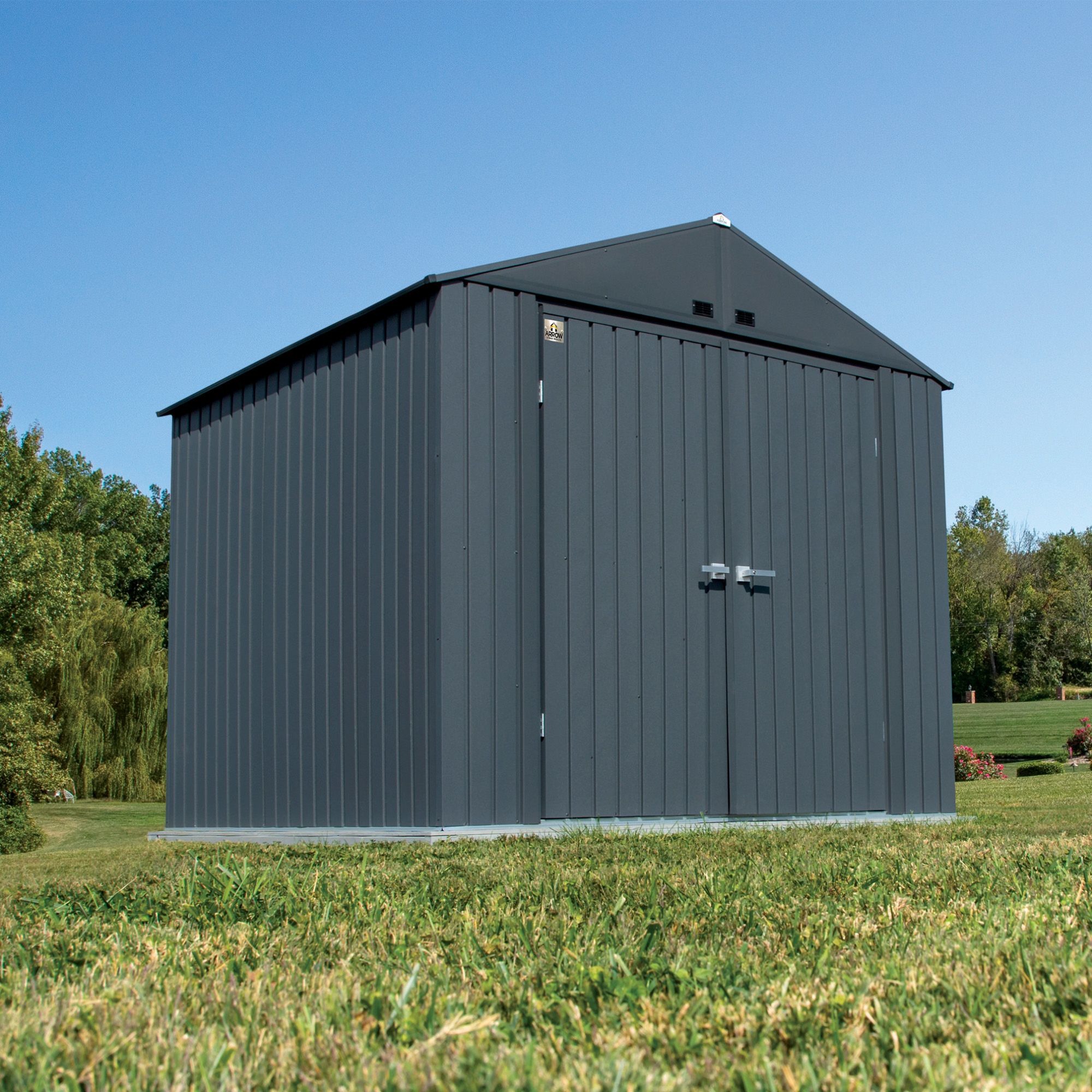 Arrow Elite 10' x 8' Steel Storage Shed - Anthracite